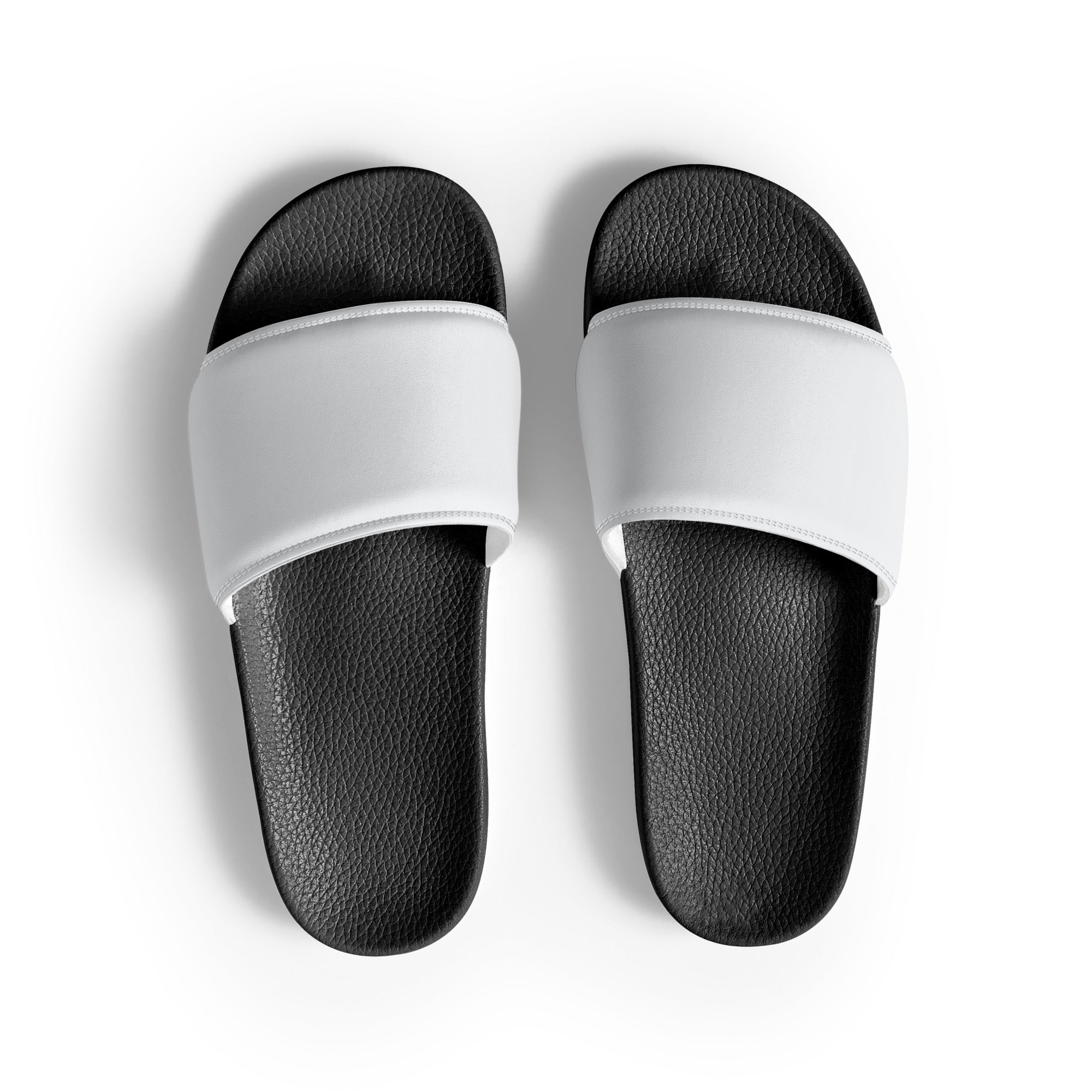 White Gray Color Men's Slides by Visual Verse - Image 1