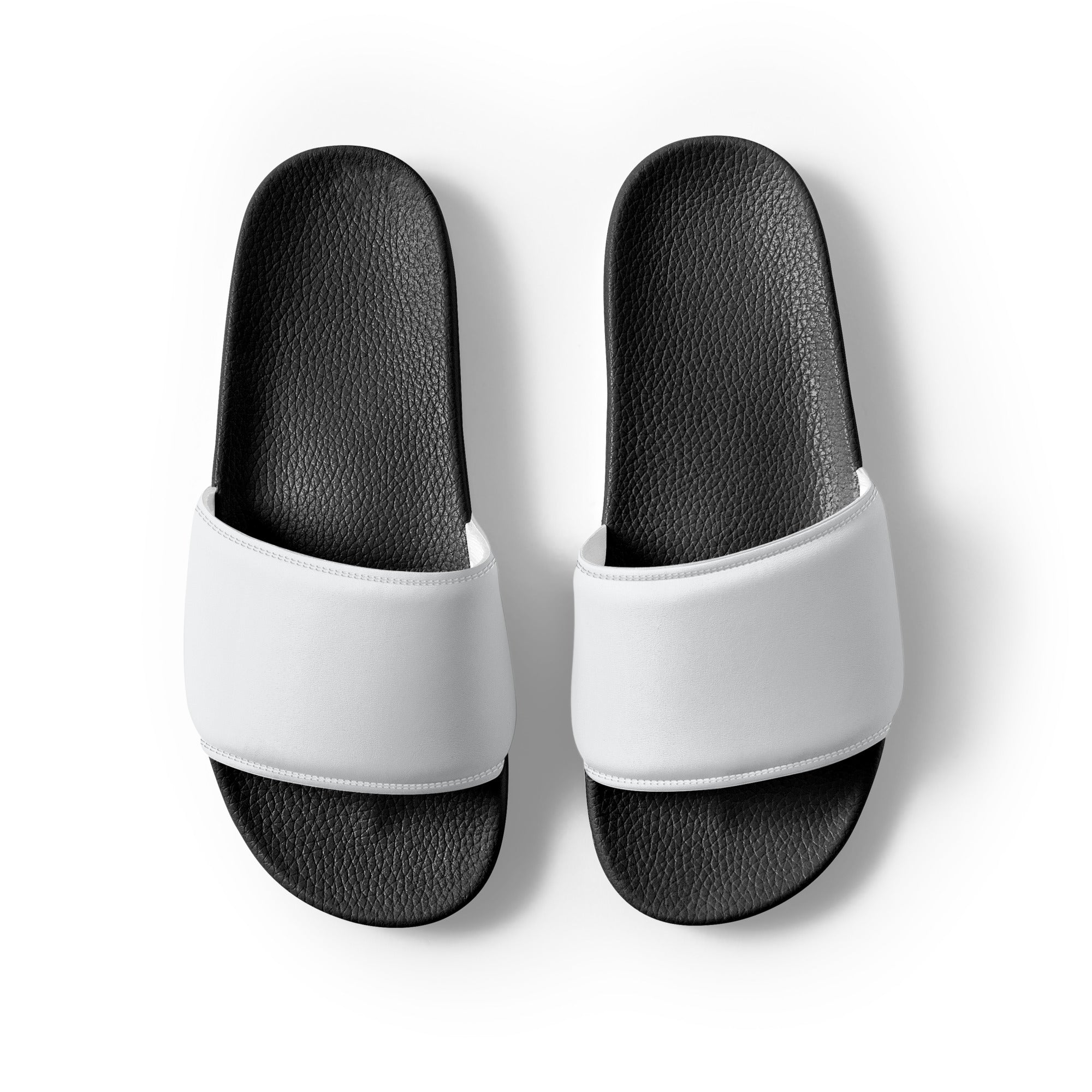 White Gray Color Men's Slides by Visual Verse - Image 2