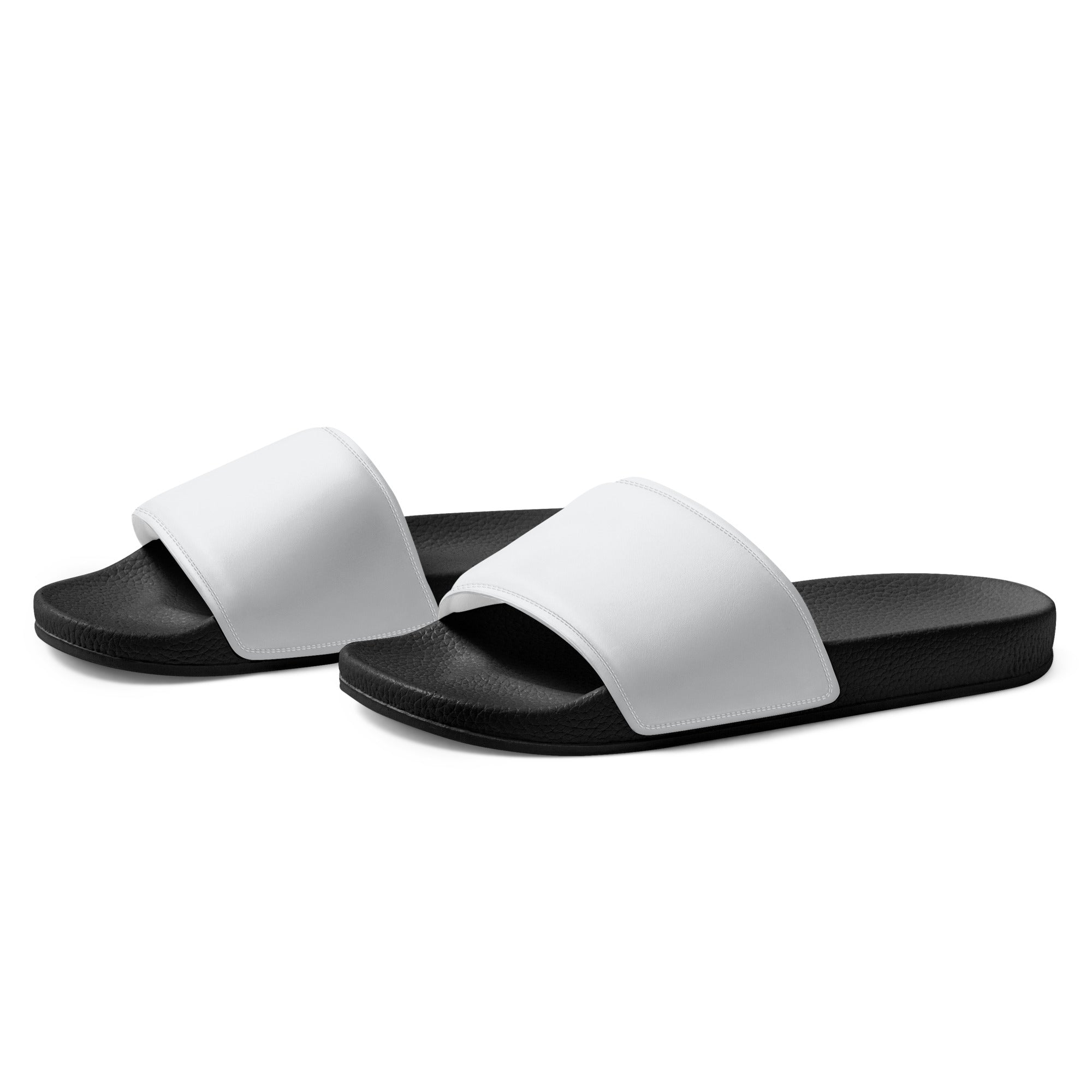 White Gray Color Men's Slides by Visual Verse - Image 3