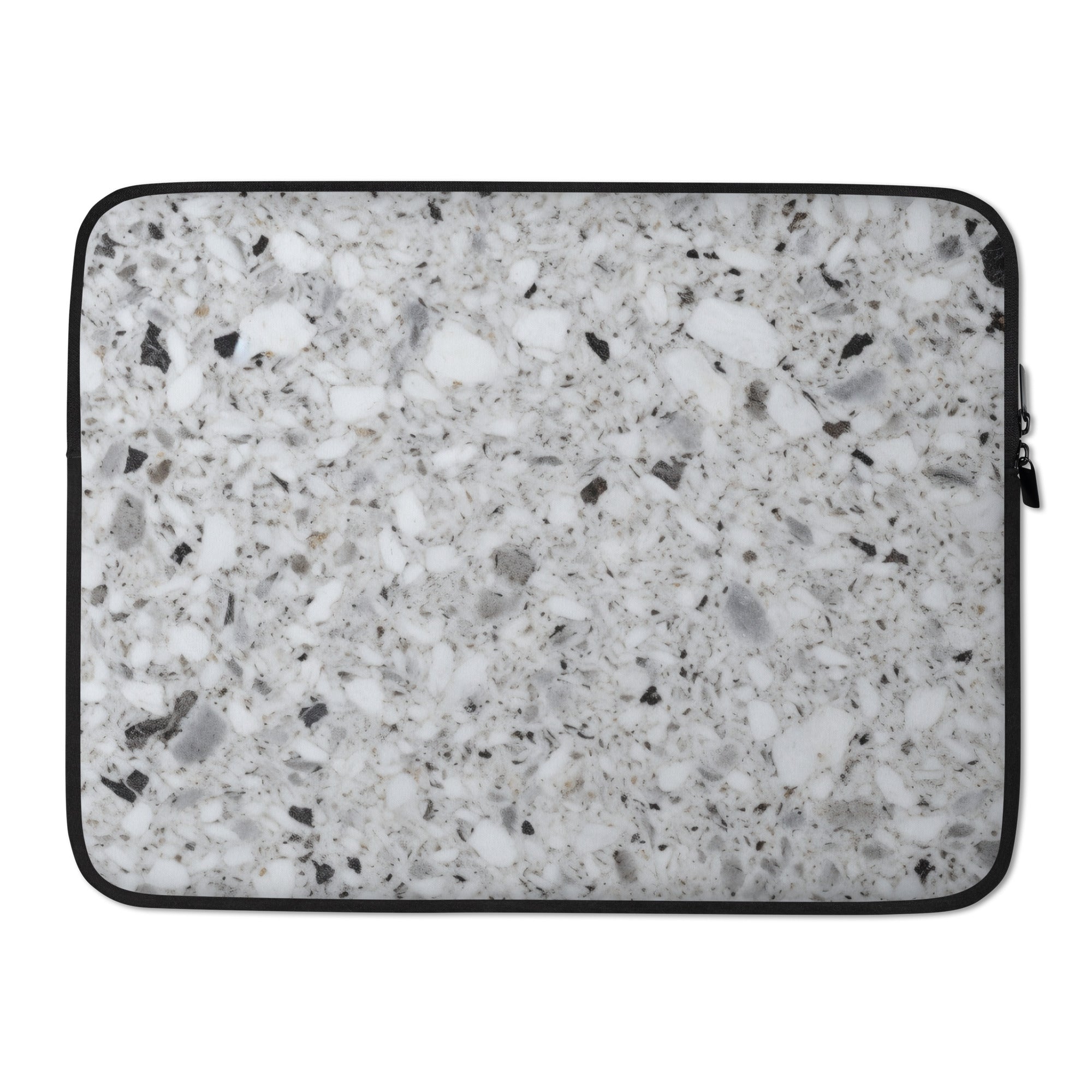 White Speckled Granite Laptop Sleeve by Visual Verse - Image 1