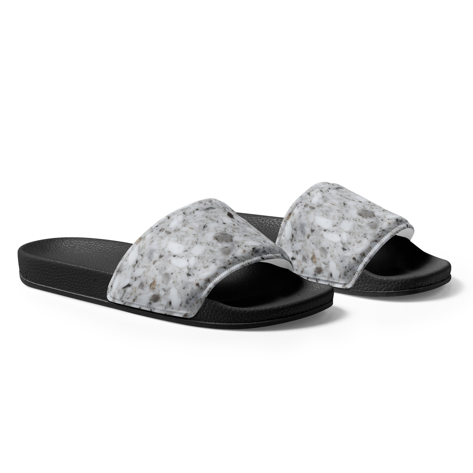 White Spekled Granite Men's Slides by Visual Verse - Image 4