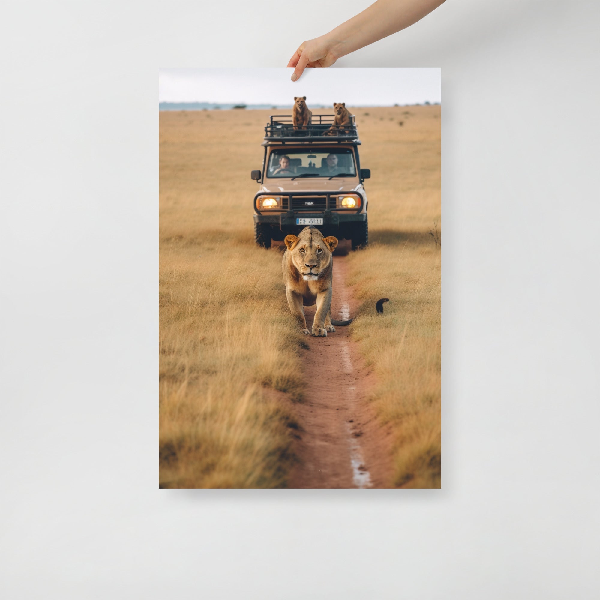 Wildlife Safari Adventure Jungle Landscape Art Poster by Visual Verse - Image 1