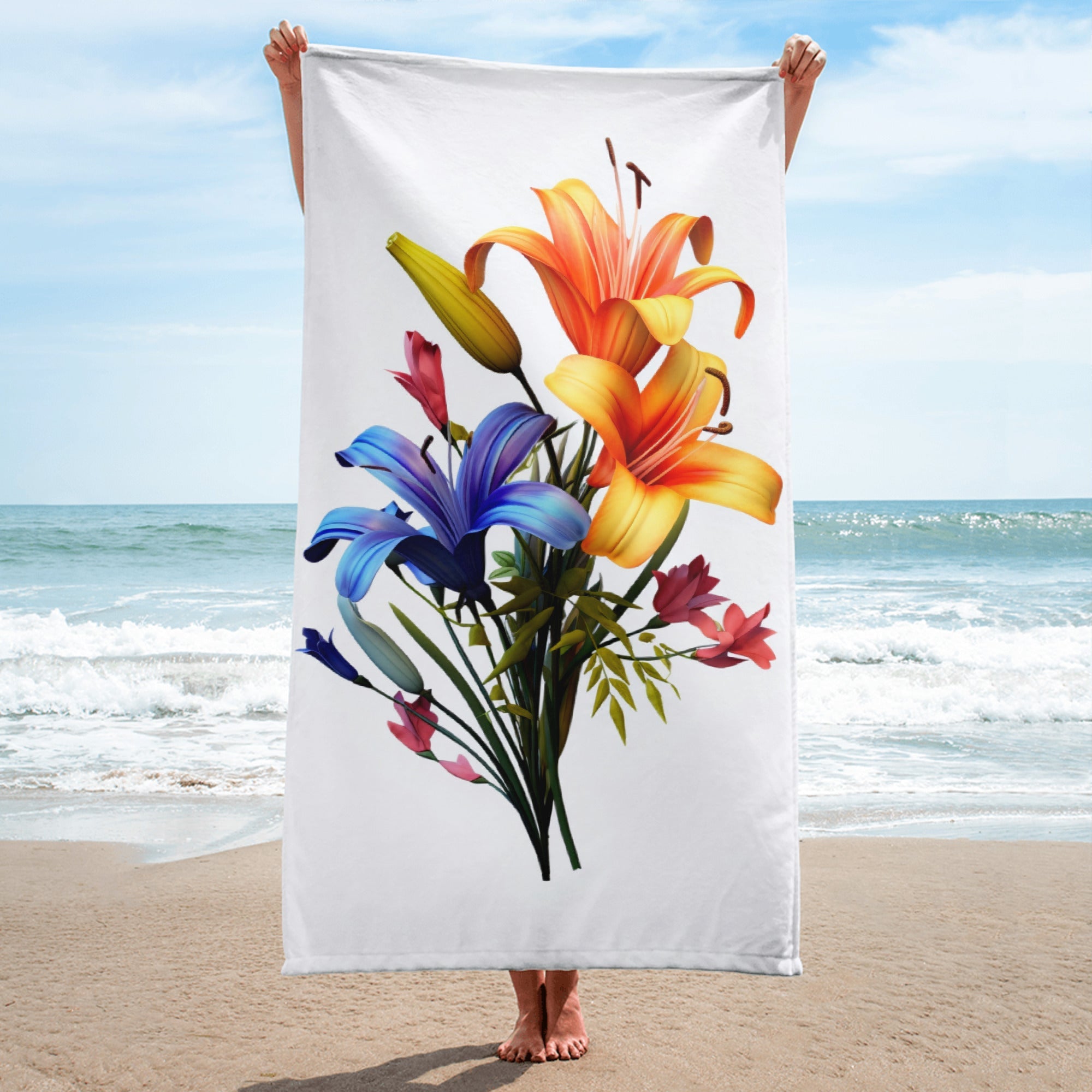 Wishbone Flower Beach Towel by Visual Verse - Image 1