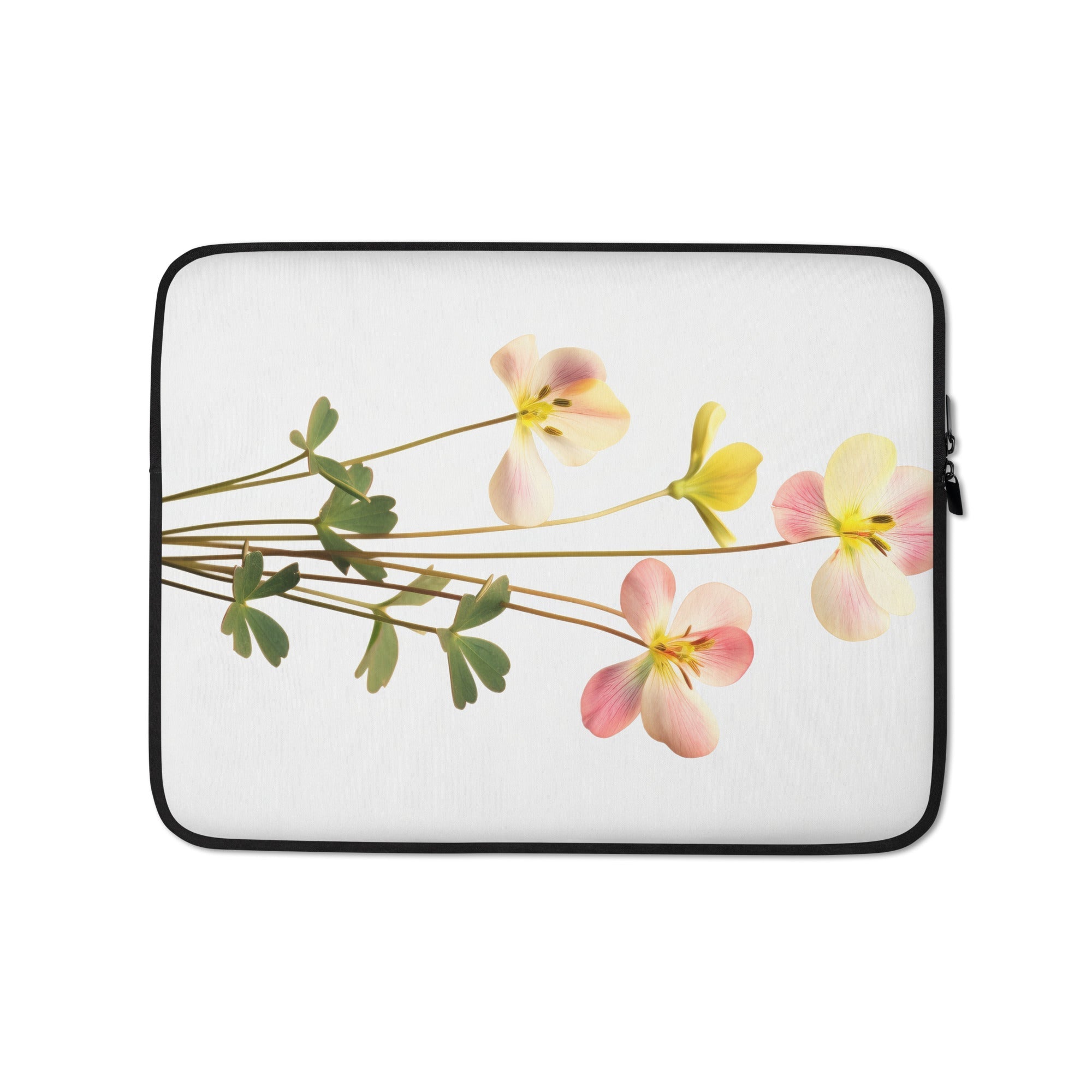 Wood Sorrel Flower Laptop Sleeve by Visual Verse - Image 2