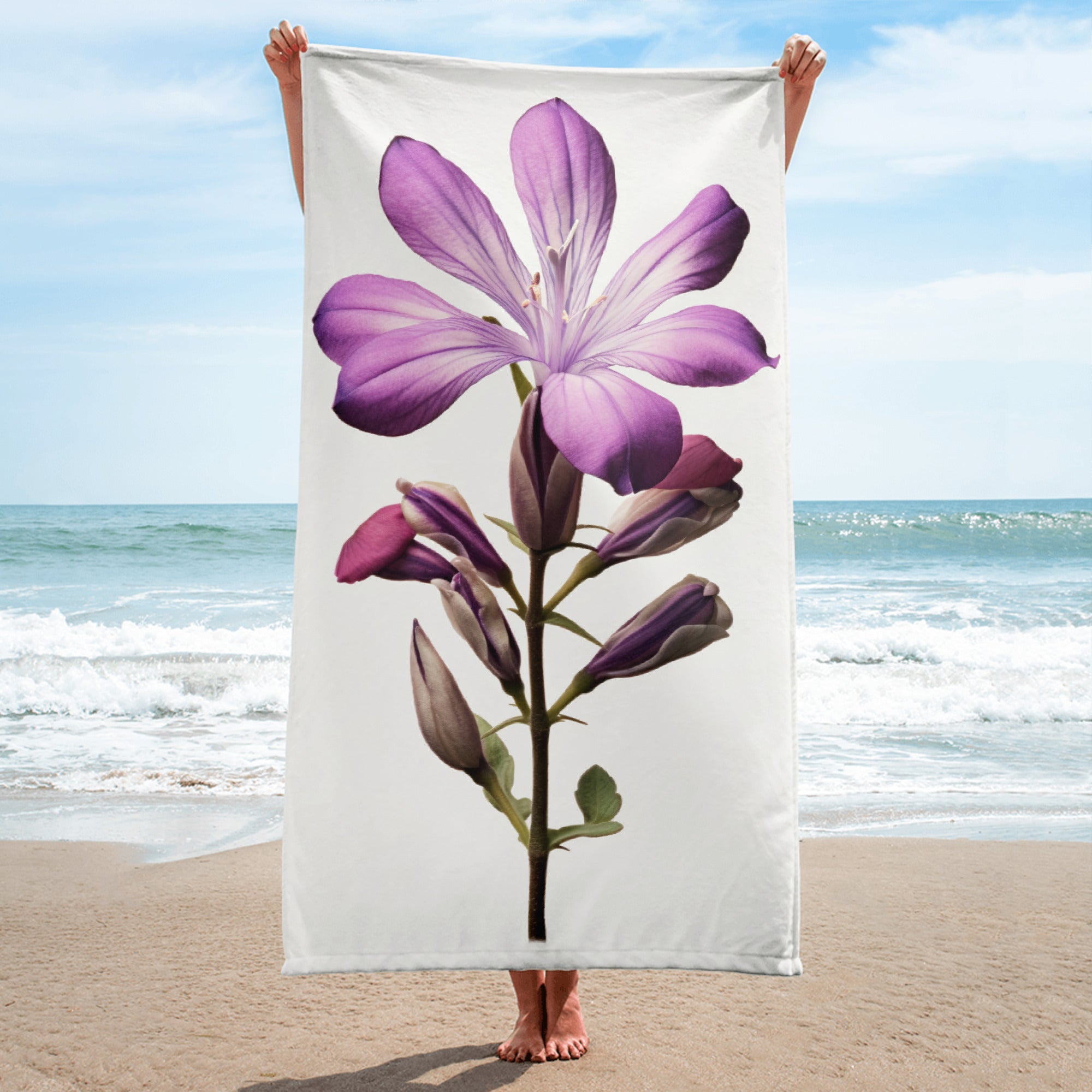 Yerba Buena Flower Beach Towel by Visual Verse - Image 1